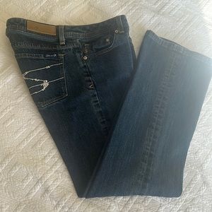 Seven  7 rhinestone pocket low cut straight leg jeans size 32